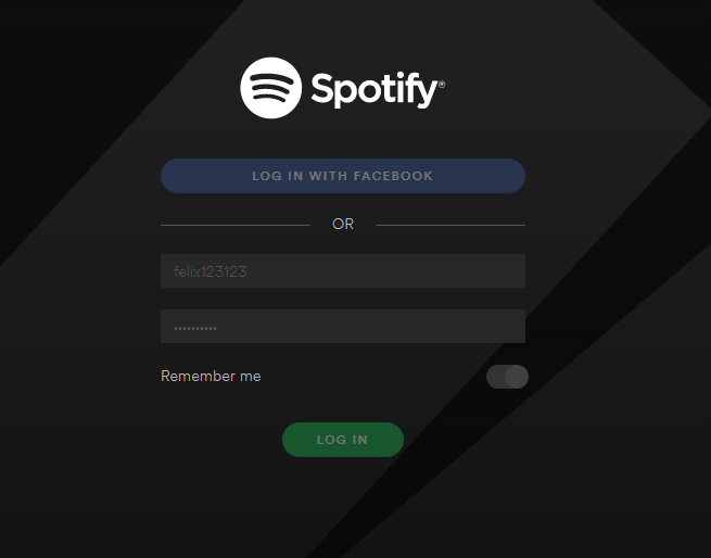 Cannot login in spotify app password